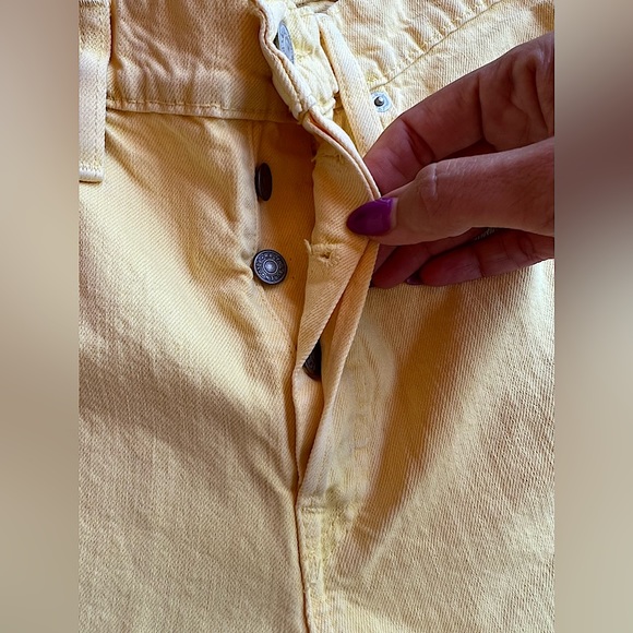 POLO by Ralph Lauren The Callen High Rise Slim Jean Button Yellow Sz 27 - Picture 6 of 10